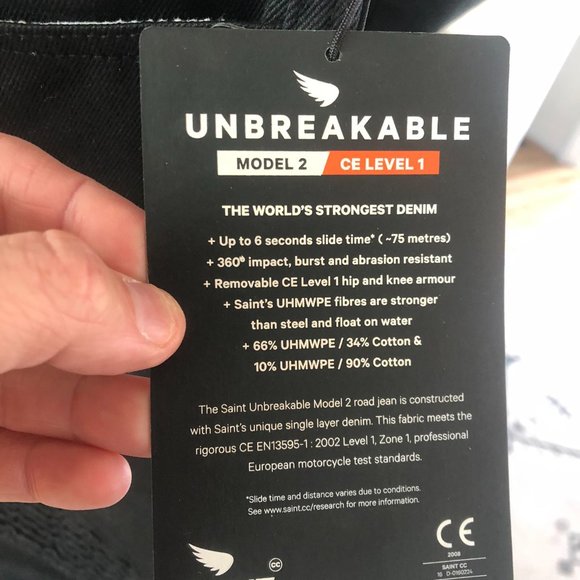 SAINT Unbreakable Model 2 Motorcycle Denim (Size 34) - Picture 9 of 11
